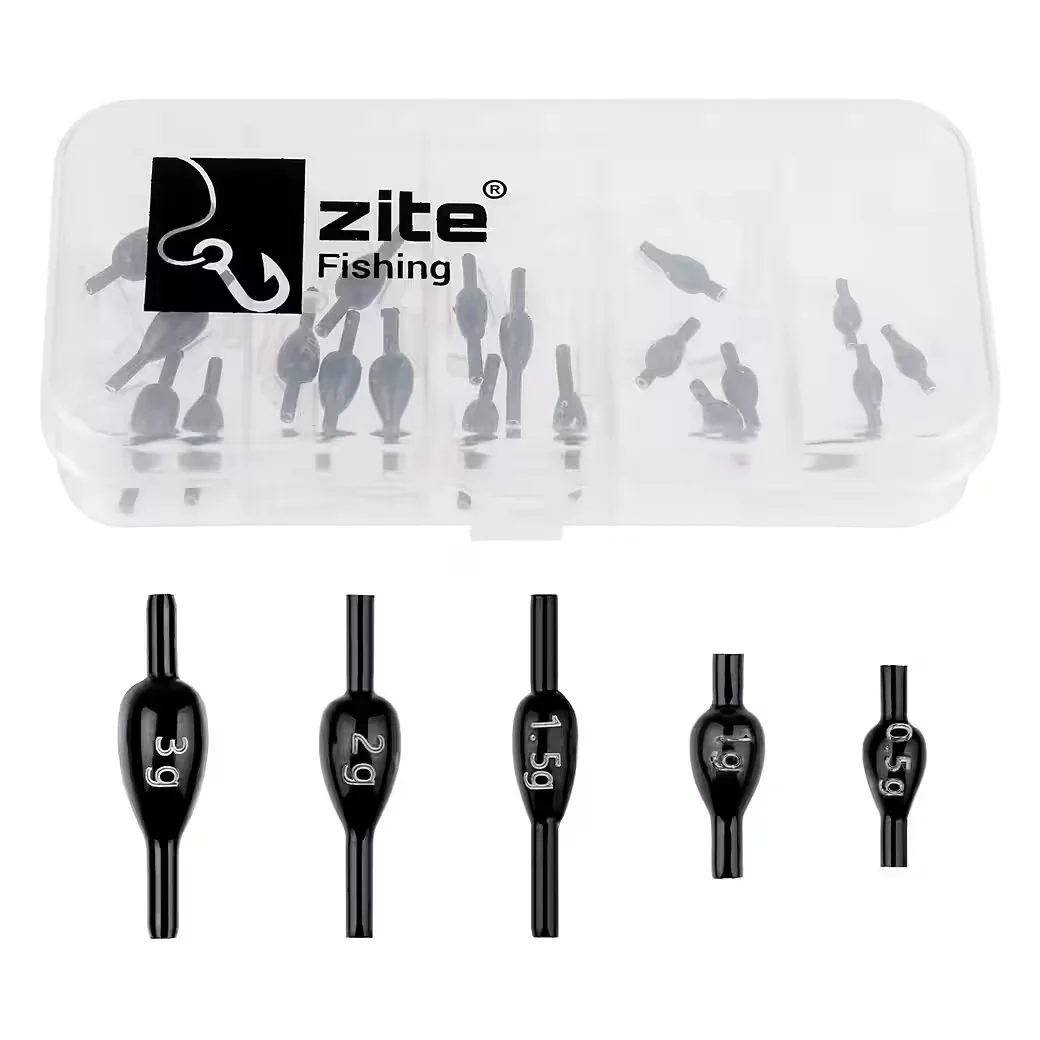 ZITE Fixdrops Angelgewichte Set 25 Stk 0,5-3 g schwarz Forellenbleie