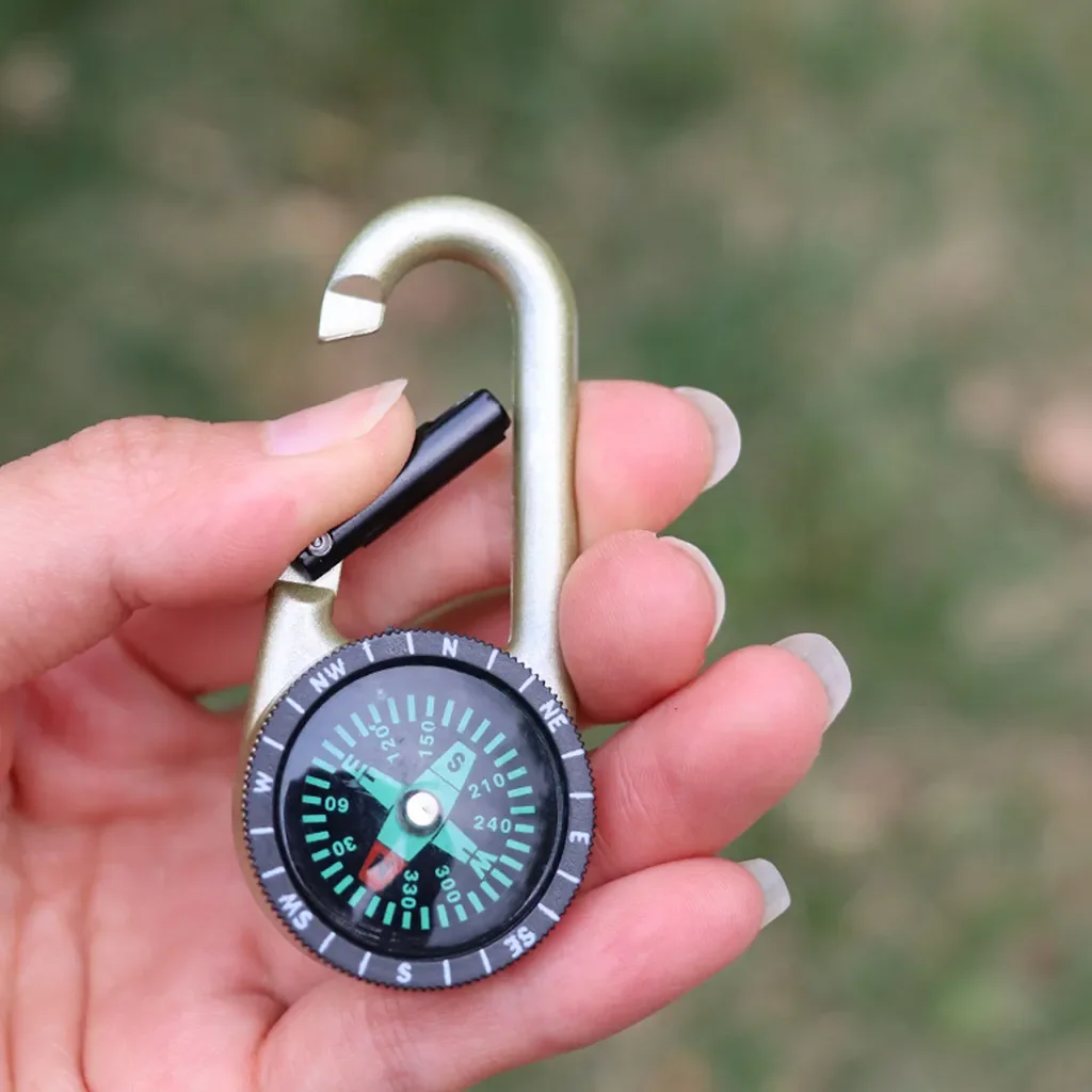 Stuttg Mini Kompass Schlüsselanhänger Karabiner golden Zinklegierung
