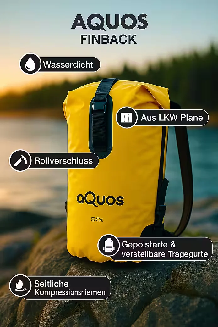 AQUOS Finback Hydro Bag 50L Drybag wasserdichter Rucksack Packsack